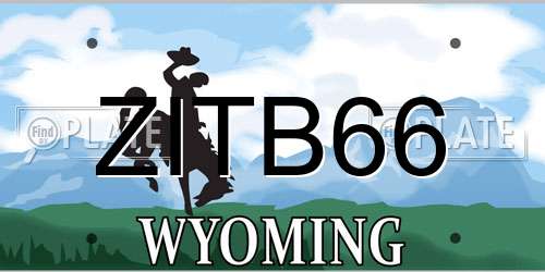 ZITB66 Wyoming License Plate
