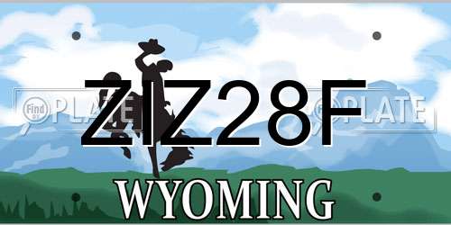 ZIZ28F Wyoming License Plate