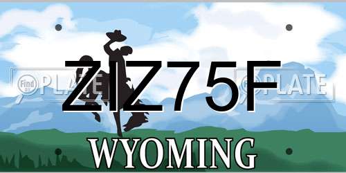 ZIZ75F Wyoming License Plate