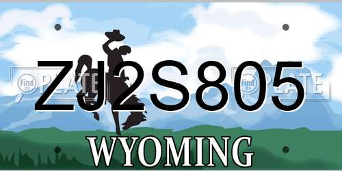 ZJ2S805 Wyoming License Plate