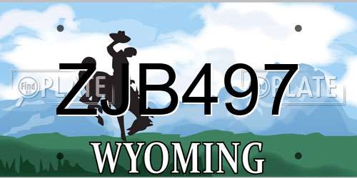 ZJB497 Wyoming License Plate