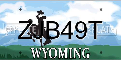 ZJB49T Wyoming License Plate