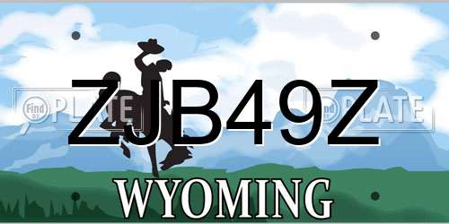 ZJB49Z Wyoming License Plate