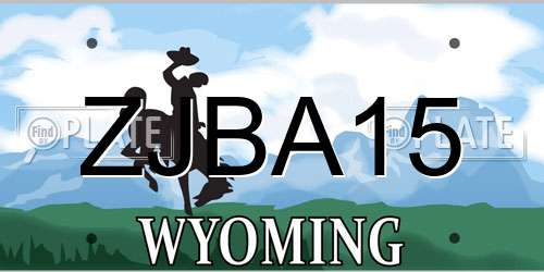 ZJBA15 Wyoming License Plate