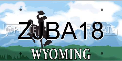 ZJBA18 Wyoming License Plate
