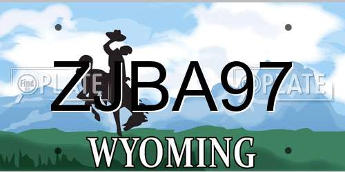 ZJBA97 Wyoming License Plate