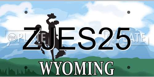 ZJES25 Wyoming License Plate