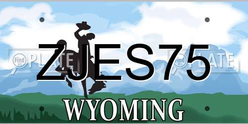 ZJES75 Wyoming License Plate