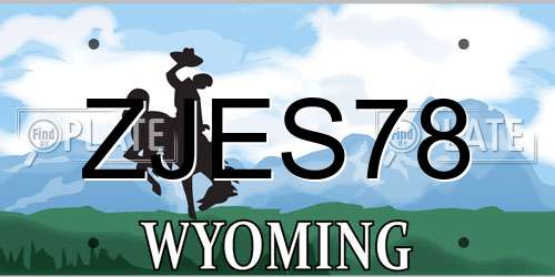 ZJES78 Wyoming License Plate