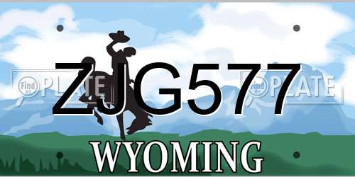 ZJG577 Wyoming License Plate