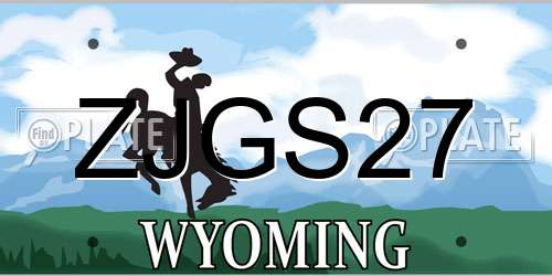 ZJGS27 Wyoming License Plate