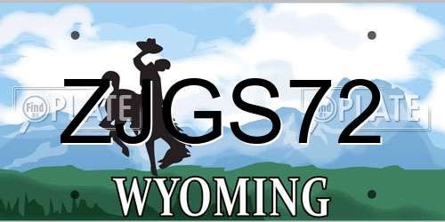 ZJGS72 Wyoming License Plate