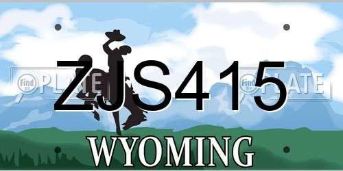 ZJS415 Wyoming License Plate