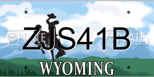 ZJS41B Wyoming License Plate