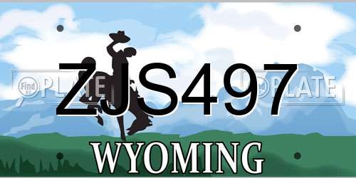 ZJS497 Wyoming License Plate