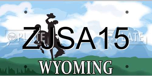 ZJSA15 Wyoming License Plate