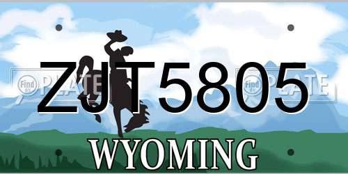 ZJT5805 Wyoming License Plate