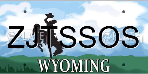 ZJTSSOS Wyoming License Plate