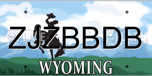 ZJZBBDB Wyoming License Plate