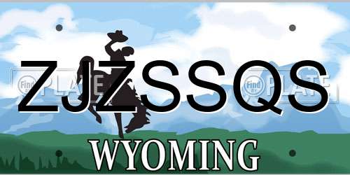 ZJZSSQS Wyoming License Plate