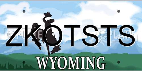 ZKOTSTS Wyoming License Plate