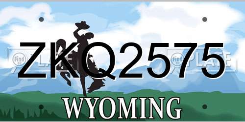 ZKQ2575 Wyoming License Plate