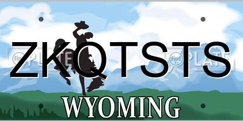 ZKQTSTS Wyoming License Plate