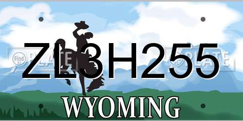 ZL3H255 Wyoming License Plate