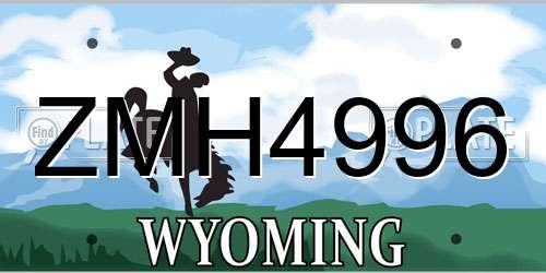 ZMH4996 Wyoming License Plate