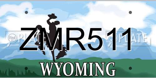 ZMR511 Wyoming License Plate