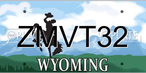 ZMVT32 Wyoming License Plate