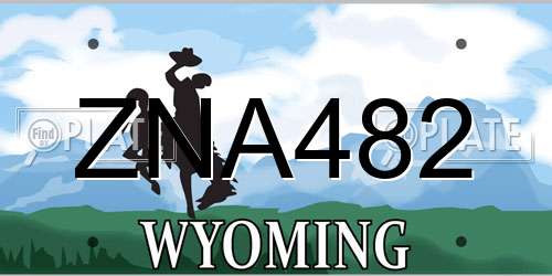 ZNA482 Wyoming License Plate