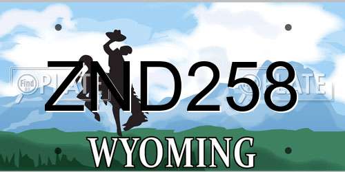 ZND258 Wyoming License Plate