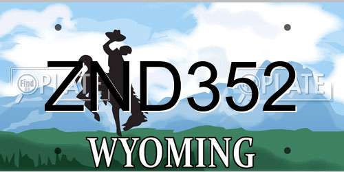 ZND352 Wyoming License Plate