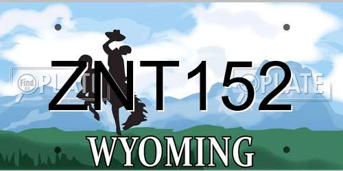 ZNT152 Wyoming License Plate