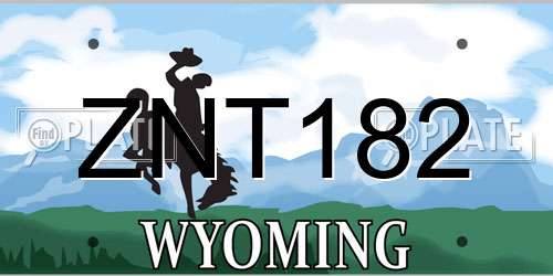 ZNT182 Wyoming License Plate