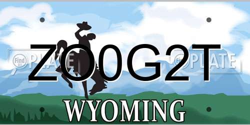 ZO0G2T Wyoming License Plate
