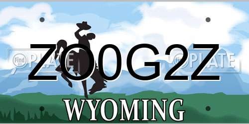 ZO0G2Z Wyoming License Plate