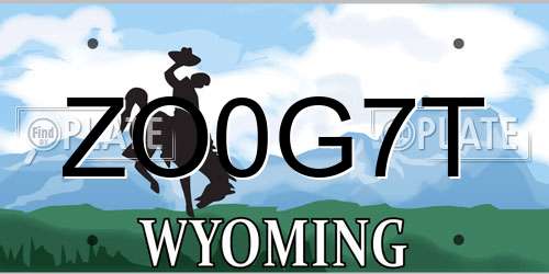 ZO0G7T Wyoming License Plate