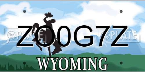 ZO0G7Z Wyoming License Plate