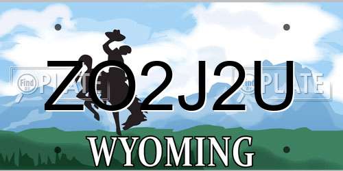 ZO2J2U Wyoming License Plate
