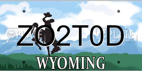 ZO2T0D Wyoming License Plate