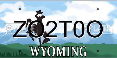 ZO2T0O Wyoming License Plate