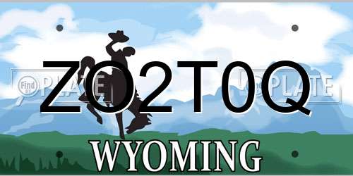 ZO2T0Q Wyoming License Plate