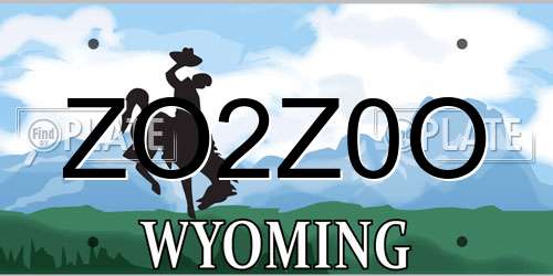 ZO2Z0O Wyoming License Plate