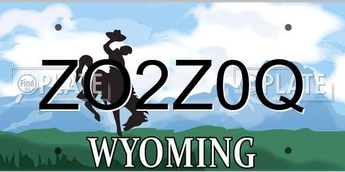 ZO2Z0Q Wyoming License Plate