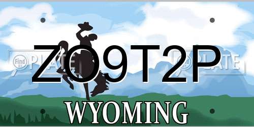 ZO9T2P Wyoming License Plate