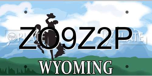 ZO9Z2P Wyoming License Plate