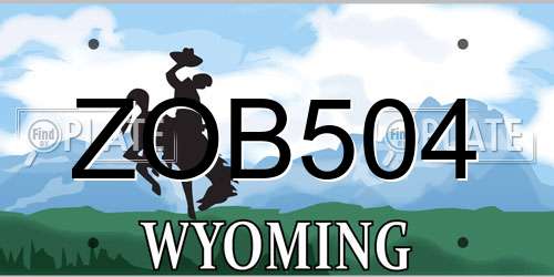ZOB504 Wyoming License Plate