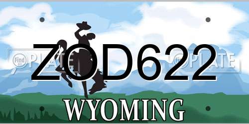 ZOD622 Wyoming License Plate